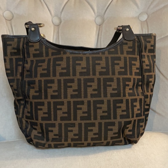 Fendi Zucca Logo/Charm Shoulder Bag - Picture 6 of 17